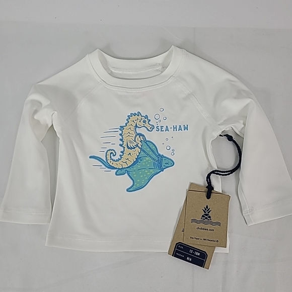 NWT Chubbies The Coastal Clad Toddler Rashguard Size 12-18 Months - Picture 1 of 5